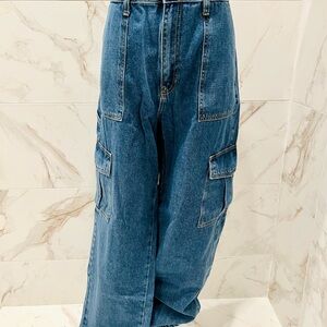 Fashion Nova Blue Wide Leg Jeans